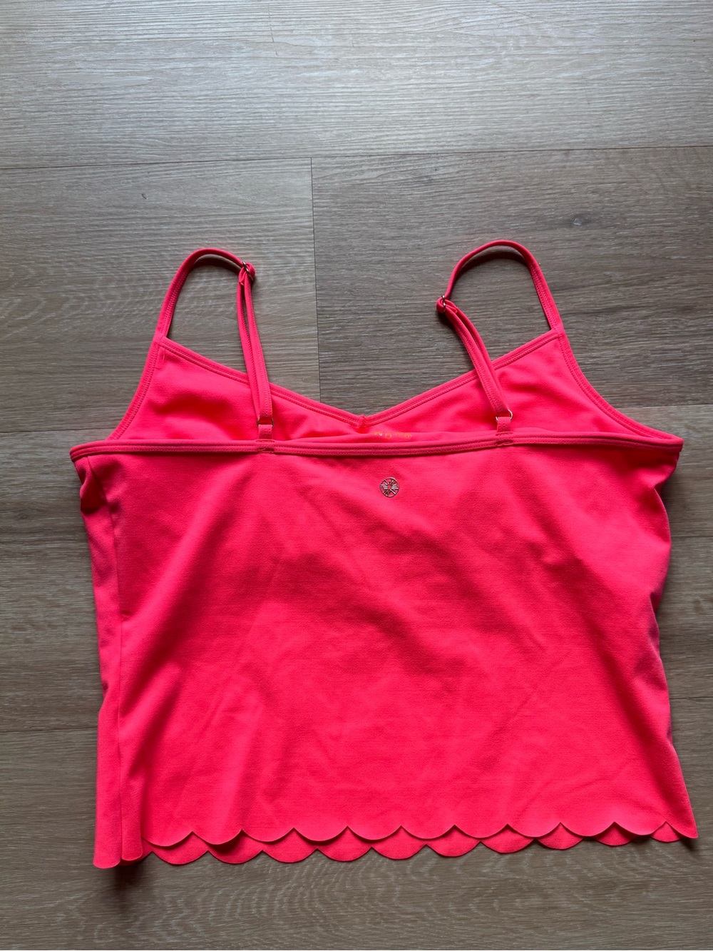 Lilly Pulitzer Neon Pink Scallop-Hem Kids Swim Tank